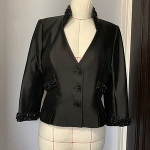 Badgley Mischka Black beaded blazer size 2-4. No size tag.